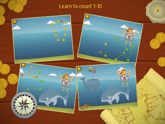 Learn to count 123 pirates iPad screenshot 2 - Education app