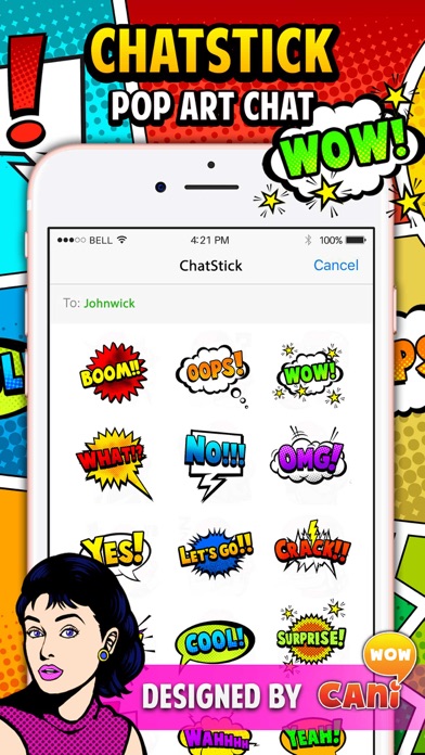Pop Art Chat Stickers for iMessage Screenshot 1 - AppWisp.com Pop Art Chat Stickers for iMessage Screenshot 1 - AppWisp.com