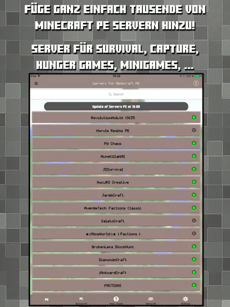 Multiplayer Servers for Minecraft PE & PC w Mods