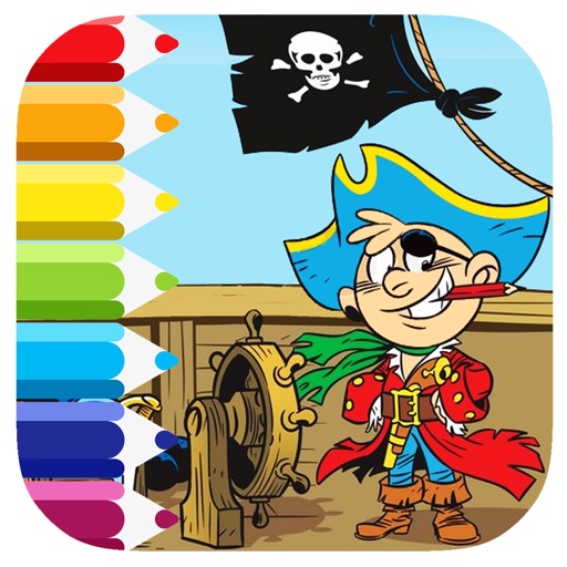 Free Coloring Book Games Pirate For Kids Version Icon