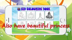 dinosaur and princess colouring book for kids screenshot #3 for iPhone