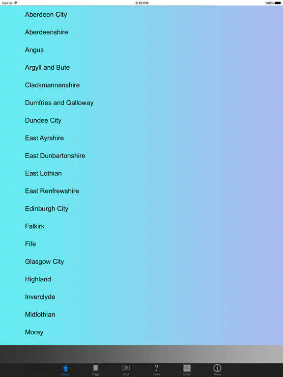 Scotland Council Maps and Capitals iPad screenshot