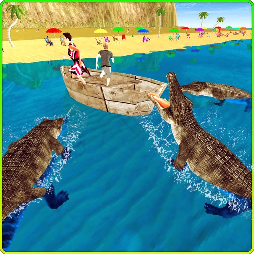 Wild Crocodile Beach Attack 3D Icon