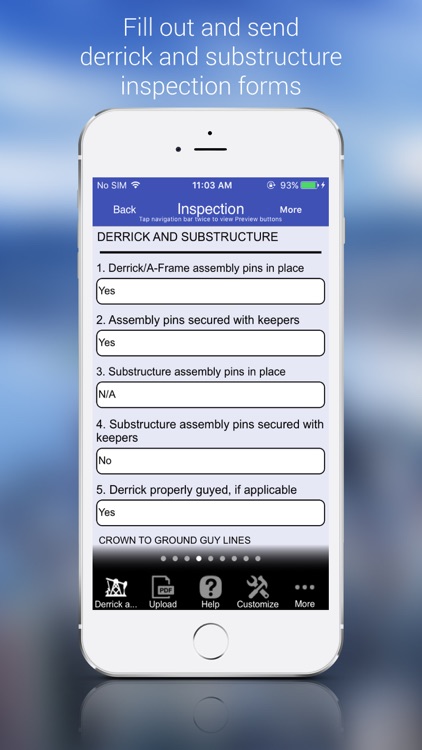 Derrick and Substructure Inspection App