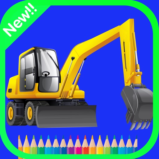 Vehicles Construction Coloring book game For kids icon