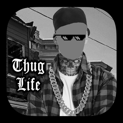 Thug Life photo editor gangster face hole