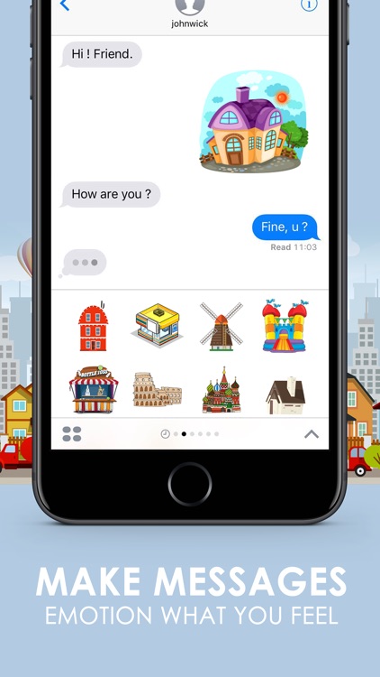 City Town Emoticons Sticker for iMessage ChatStick