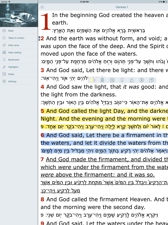 Screenshot #6 pour Hebrew Greek English Bible (Leningrad Codex - KJV)