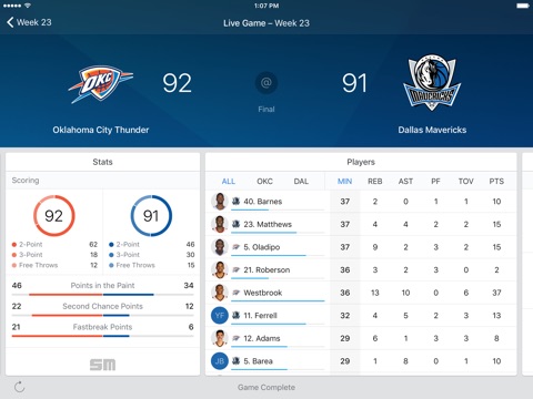 NBA Live for iPad: Live scores screenshot 2