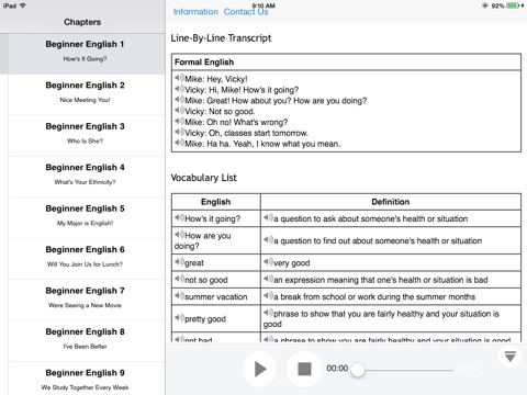 Intro to English Language and Culture for iPad screenshot 2