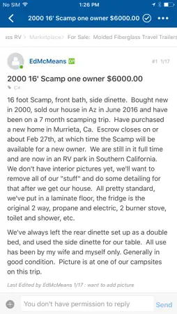 Fiberglass RV Owners Community screenshot 2