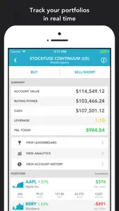 Stockfuse – Virtual Stock Market Game screenshot #1 for iPhone