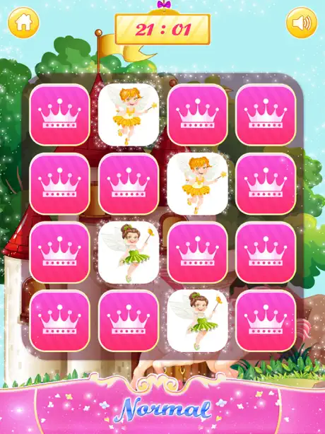Princess matching pairs games for girls