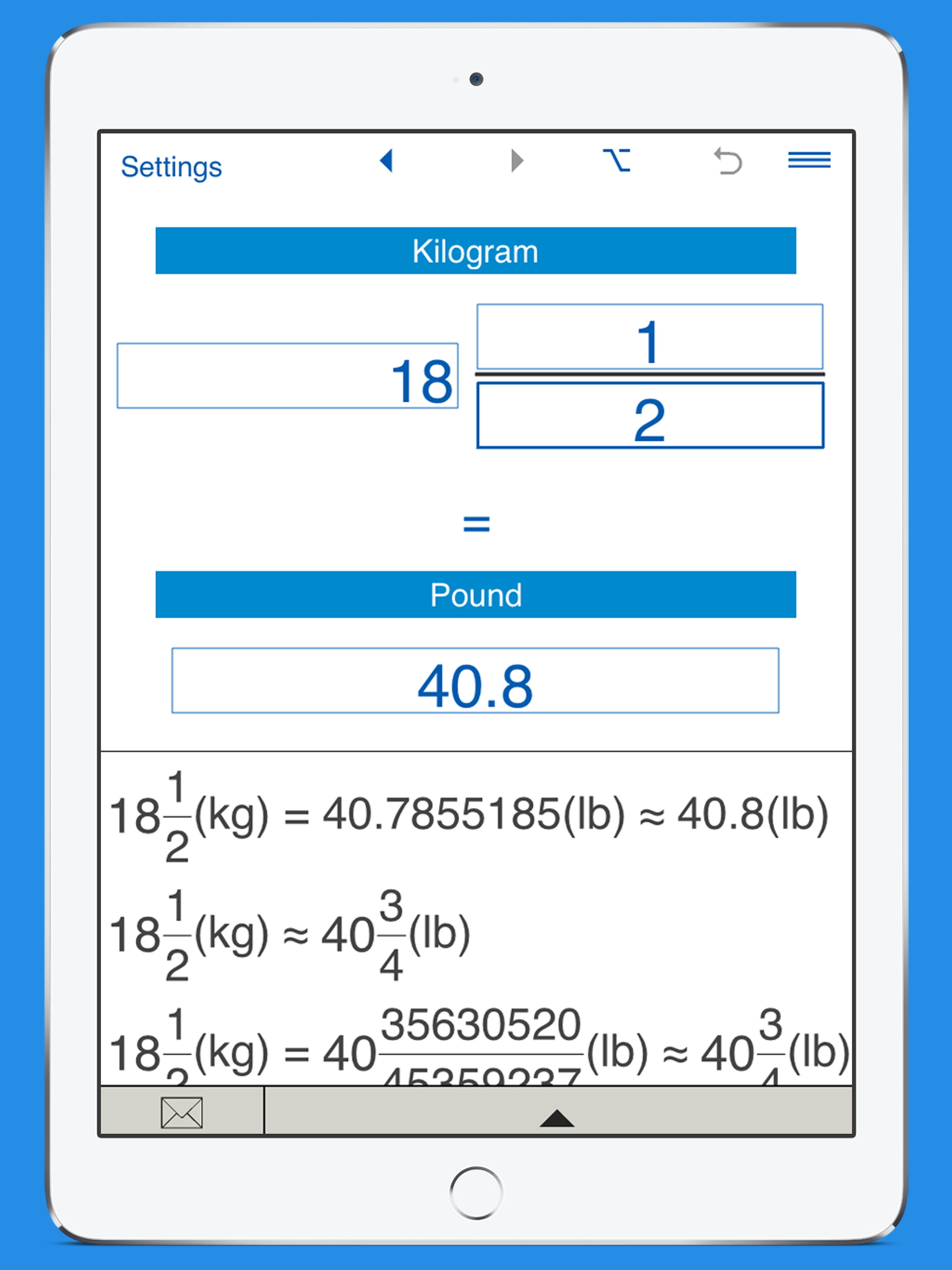 Pounds to kilograms and kg to lb weight converter