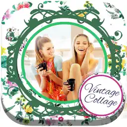 Vintage photo collage editor - frames and stickers app icon