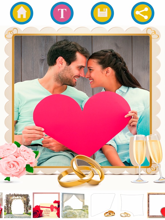 New wedding photo frames – Album & text editor iPad screenshot