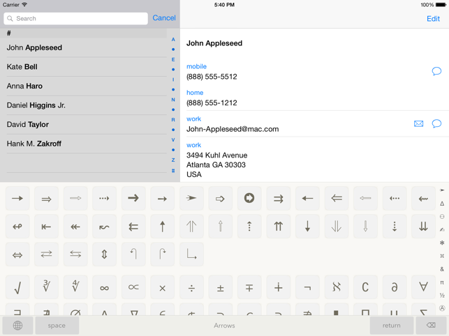 ‎Symbols - unicode keyboard Screenshot