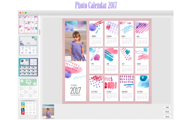 Photo Calendar 2017- Collage with Beauti