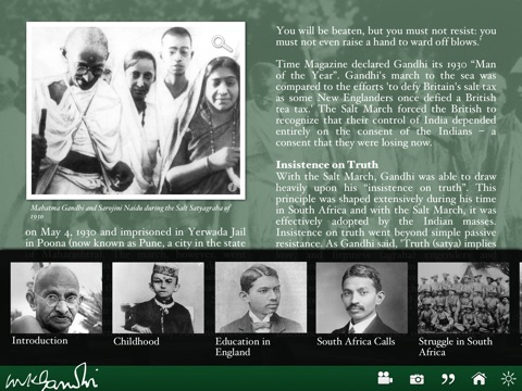Mahatma Gandhi Interactive Biography screenshot 3