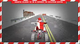 santa claus in north pole on quad bike simulator iphone screenshot 2