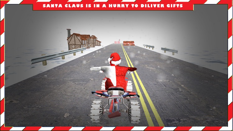 Santa Claus in North Pole on Quad bike Simulator