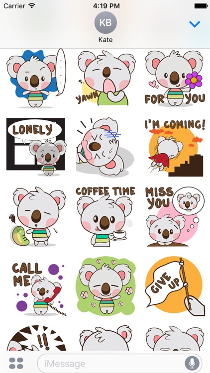 Kuruu the funny koala 2 for iMessage Sticker
