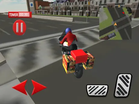 快餐摩托车交付和自行车骑手模拟