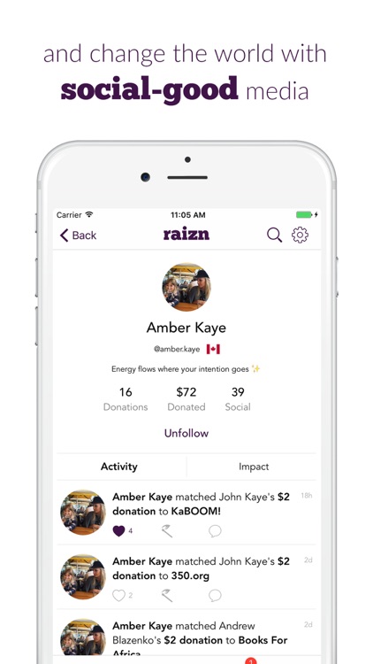 Raizn - a social network for philanthropy screenshot-4