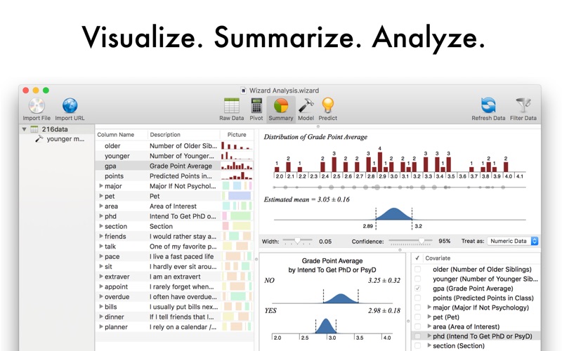 Screenshot #1 for Wizard - Statistics & Analysis