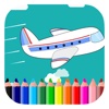 Free Draw Coloring Book Games Big Plane Edition