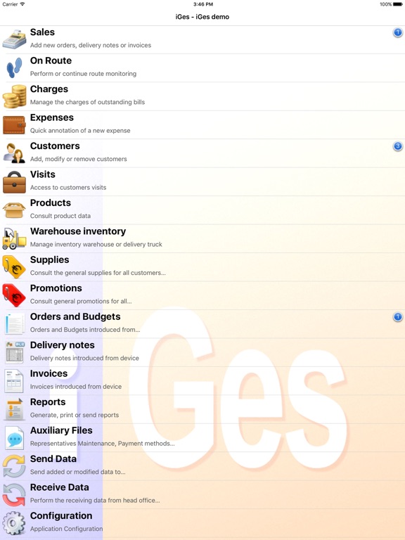 iGes PLUS iPad screenshot