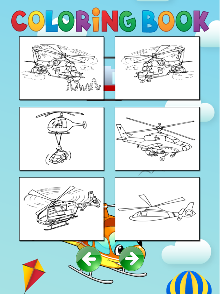 Helicopter Coloring Pages For Learn painting