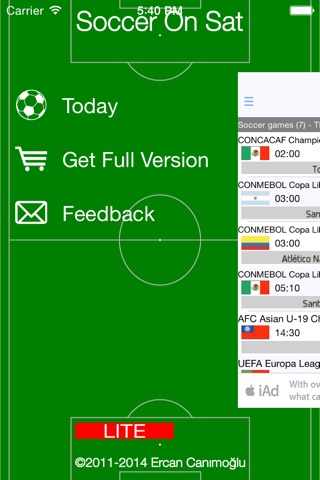 Soccer On Sat 5 Lite screenshot 2