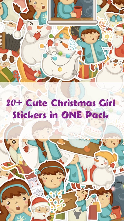 Cute Christmas Girl Stickers Pack for iMessage