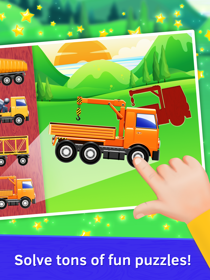 Truck Puzzles for Toddlers. Baby Wooden Blocks