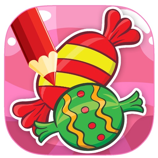 Coloring Page Candy Cookie Game Toddler Kids iOS App