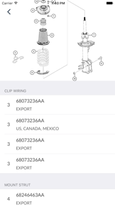 Car Parts for Chrysler - ETK Spare Parts Diagrams screenshot
