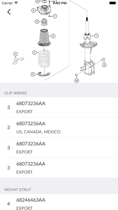 Car Parts for Chrysler - ETK Spare Parts Diagrams screenshot 2 of 5