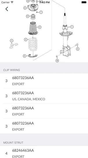 Captura de pantalla de Car Parts For Chrysler - ETK Spare Parts Diagrams en iPhone 2