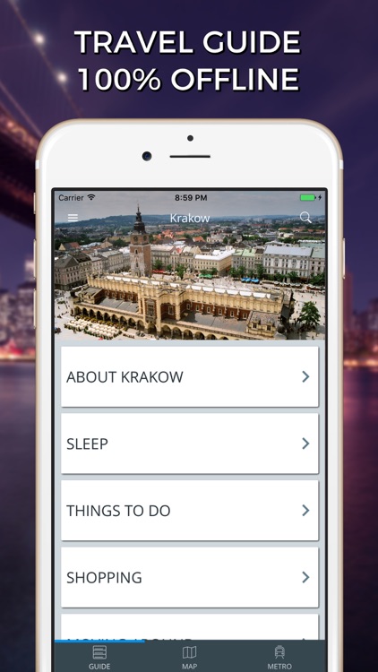 Krakow Travel Guide with Offline Street Map