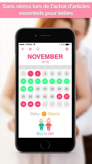 Capture d'écran de Fertilité Et Grossesse Calendrier Mensuel sur iPhone 2