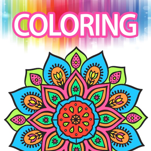 Coloring Book for Adults Mandala Color Therapy Icon