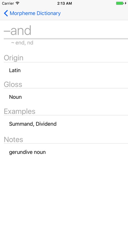 Morpheme Dictionary