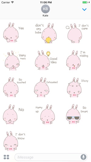 Evy The Pink Cutie Rabbit Stickers(圖3)-速報App