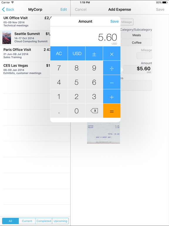 BizExpense iPad screenshot 4 - Finance app