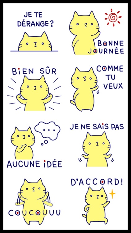 French Cat 2 Stickers