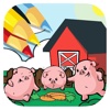 Family Farm Pig Coloring Book Game For Kids