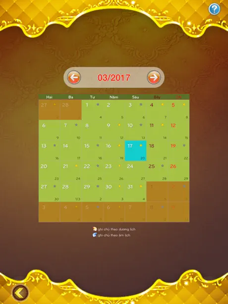 Lịch Vạn Niên - Lịch VN 2017