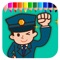 Free Hero Police Coloring Book Game Education