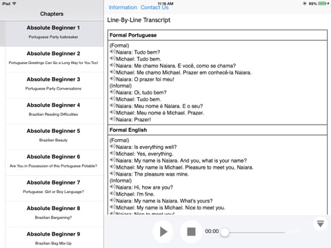 Absolute Beginner Portuguese for iPad screenshot 2